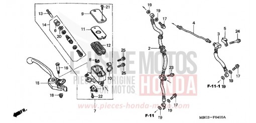 MAITRE-CYLINDRE FREIN AV. VFR800FIX de 1999